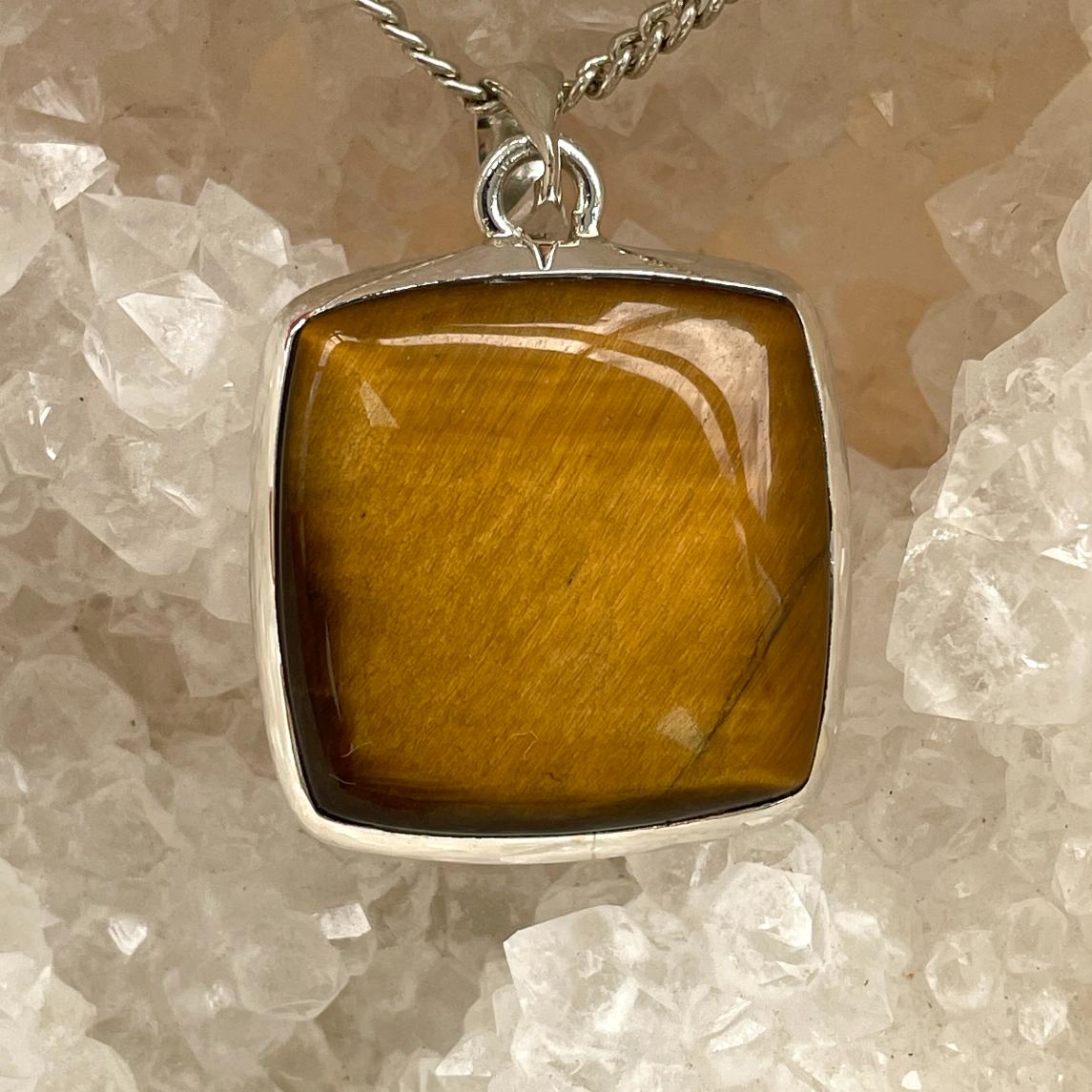 Sterling Silver Pendant - Tigers Eye - SP56 Sterling Silver Pendant - Tigers Eye - SP56